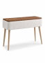 Hanah Home Sole - Aparador Blanco con Tela Teddy